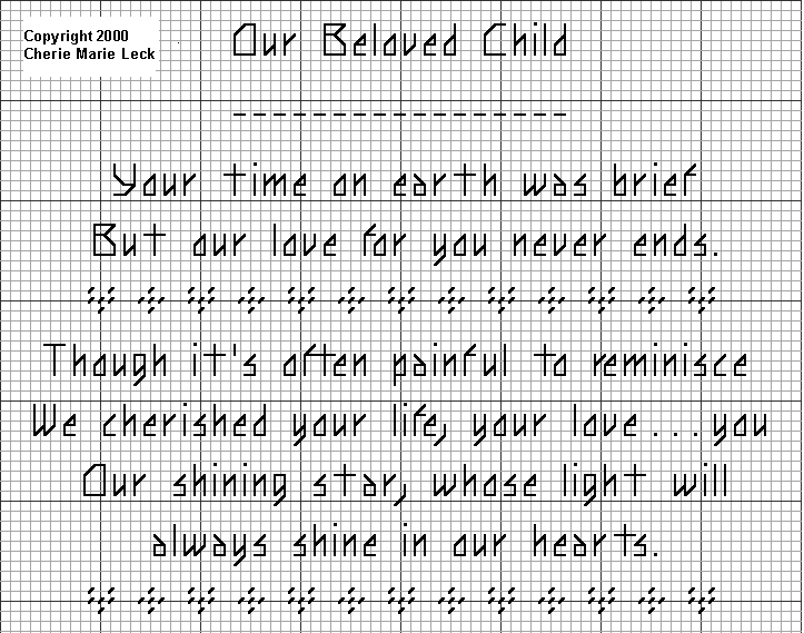 Childs Memory Sampler Graph Top Half