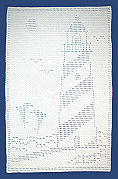 Crochet Filet Lighthouse and Dolphins Afghan