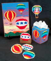 Plastic Canvas Hot Air Balloons Set