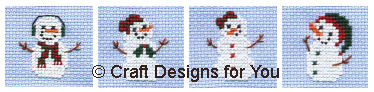 Itsy Bitsy Snowmen and Snowladies in Cross Stitch