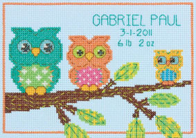 Owl Birth Record Cross Stitch Kit