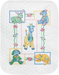 Baby Hugs Baby's Friends Stamped Quilt Kit