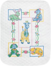 Dimensions Baby Hugs Zoo Alphabet Quilt Stamped Cross Stitch Kit 34X43