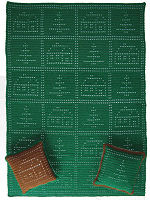 Crochet Cabin in the Woods Afghan & Pillows