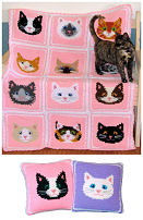 Sweet Kitty Afghan & Pillows