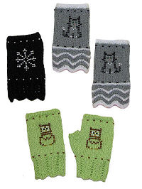 Knit Beaded Texting Mitts