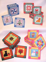 Plastic Canvas Quilted Kitty Coasters